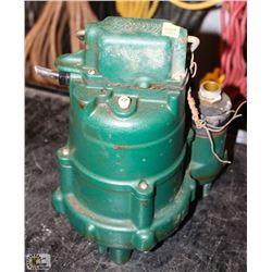 ZOELLER CO. SUBMERSIBLE SUMP PUMP, AS IS