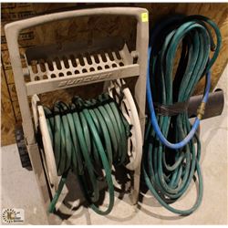 GARDEN HOSE REEL W/ 2 ASSORTED LENGTH