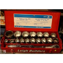 COMPLETE JET 21 PIECE 1" DRIVE SAE SOCKET SET