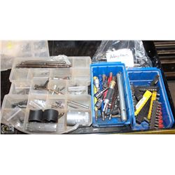 LOT OF 3 ORGANIZERS W/ ASSORTED DRIVER BITS,