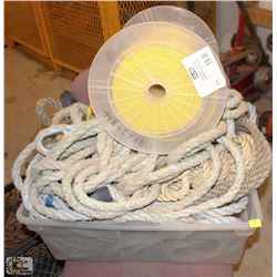 TOTE OF ASSORTED ROPES