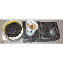 2 CRATES & 1 PILE OF REBAR TIES