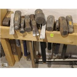 LOT OF 12 ASSORTED HAMMERS, BALL PEEN HAMMERS
