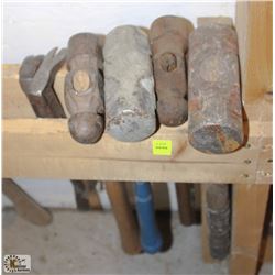 ASSORTED BALL PEEN HAMMER, SLEDGE HAMMER, NAIL