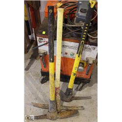 LOT OF 3 ASSORTED PICKAXES