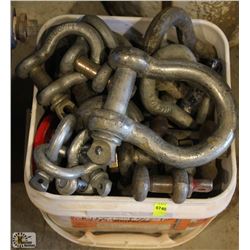 PAIL OF ASSORTED BOW CLEVIS