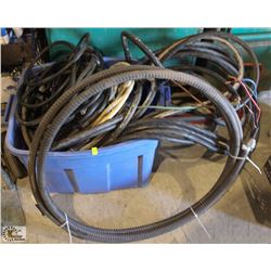 BLUE TOTE OF ASSORTED ELECTRIC WIRE