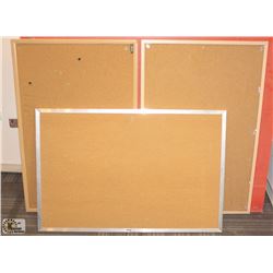 3 ASSORTED SIZE OFFICE CORKBOARDS