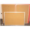 Image 1 : 3 ASSORTED SIZE OFFICE CORKBOARDS