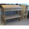 Image 1 : WOODEN DRAFTING TABLE W/ WOODEN SHELVING
