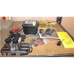 4 ASSORTED PADLOCKS, CIRCUIT TESTER, 2 HONEYWELL