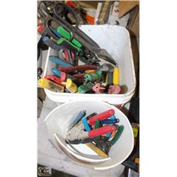 ASSORTED SHEARS, WIRE CUTTERS, PLIERS &