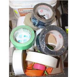 BOX OF ASSORTED TAPES & SANDING BLOCKS