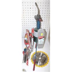 ASSORTED TOOL, BITS, HOLE SAW, PROPANE TORCH