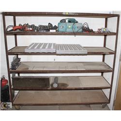 6 TIER METAL SHELF ON CASTORS