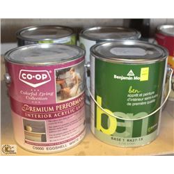 LOT OF 4 ASSORTED LATEX INDOOR/OUTDOOR PAINT