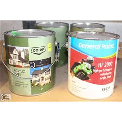 2 PAIL OF SEMI GLOSS, 1 PAIL OF EGGSHELL & 1 PAIL