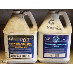 5L JUG OF TRANS HYDRAULIC FLUID & 5L JUG  MP GEAR