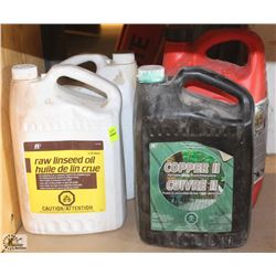 LOT OF LINSEED OIL, PRESSURE TREATED STAIN