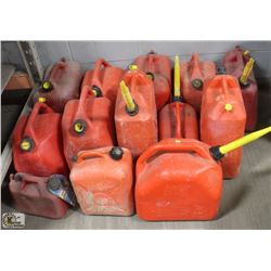 13 RED JERRY CANS
