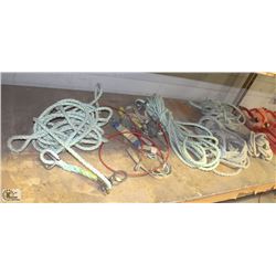 LOT OF ASSORTED SAFETY ROPES & LANYARDS