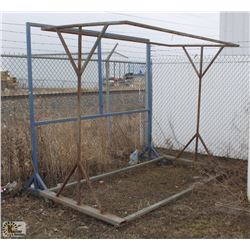 LOT OF 2 METAL RACKS ON WHEELS