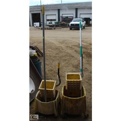 2 MOP PAILS & MOP HANDLES