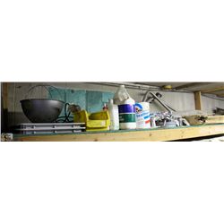 BRASS FITTINGS, HEAT LAMP, BODY FILLER,