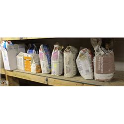 SHELF OF ASSORTED GROUTS