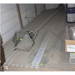 LUCITE PANELS 3' X 5' X 1/8" THICH & 7 CORRUGATED