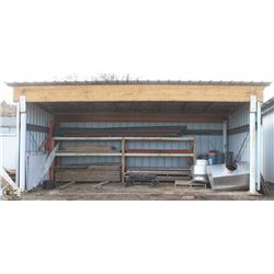 STEEL & WOOD BEAM OPEN FRONT LEAN-TO STORAGE
