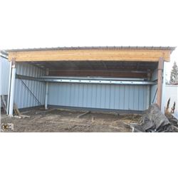 STEEL & WOOD BEAM OPEN FRONT LEAN-TO STORAGE