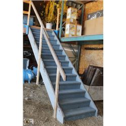 WOODEN STAIRS WITH HANDRAIL