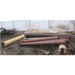 PILE OF ASSORTED STEEL POSTS & EYEBEAMS