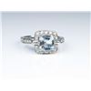 Image 2 : 19CAI-58 AQUAMARINE  DIAMOND RING