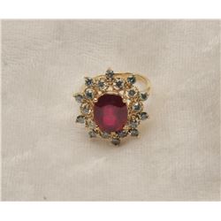 19RPS-50 RUBY  DIAMOND RING