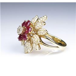 19CAI-28 RUBY  DIAMOND RING