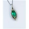 Image 1 : 19CAI-9 NAT.COLUMBIAN EMERALD  DIAMOND PENDANT