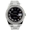Image 1 : Rolex Mens Datejust II Stainless Steel 41mm Black Diamond Roman Dial Diamond Wat