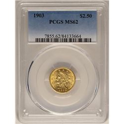 1903 $2 1/2 Liberty Head Quarter Eagle Gold Coin PCGS MS62