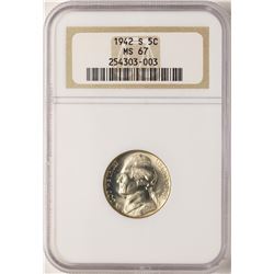 1942-S Jefferson Nickel Coin NGC MS67