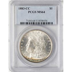 1883-CC $1 Morgan Silver Dollar Coin PCGS MS64 Amazing Toning