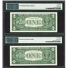 Image 2 : (2) Consecutive 1957B $1 Silver Certificate STAR Notes PMG Superb Gem Unc. 68PPQ