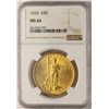 Image 1 : 1924 $20 St. Gaudens Double Eagle Gold Coin NGC MS64