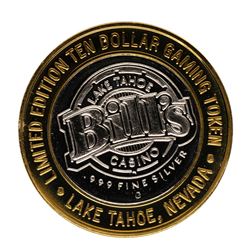 .999 Fine Silver Bill's Casino Lake Tahoe, Nevada $10 Limited Edition Gaming Tok