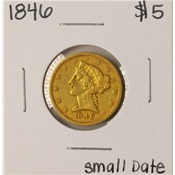 1846 Small Date $5 Liberty Head Half Eagle Gold Coin