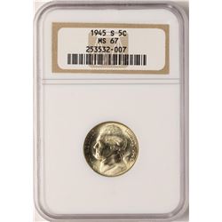 1945-S Jefferson Nickel Coin NGC MS67