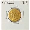 Image 1 : 1915 $5 Indian Head Half Eagle Gold Coin