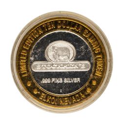 .999 Fine Silver Stockmen's Elko, Nevada $10 Limited Edition Gaming Token