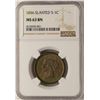 Image 1 : 1856 Slanted 5 Braided Hair Large Cent Coin NGC MS63BN
